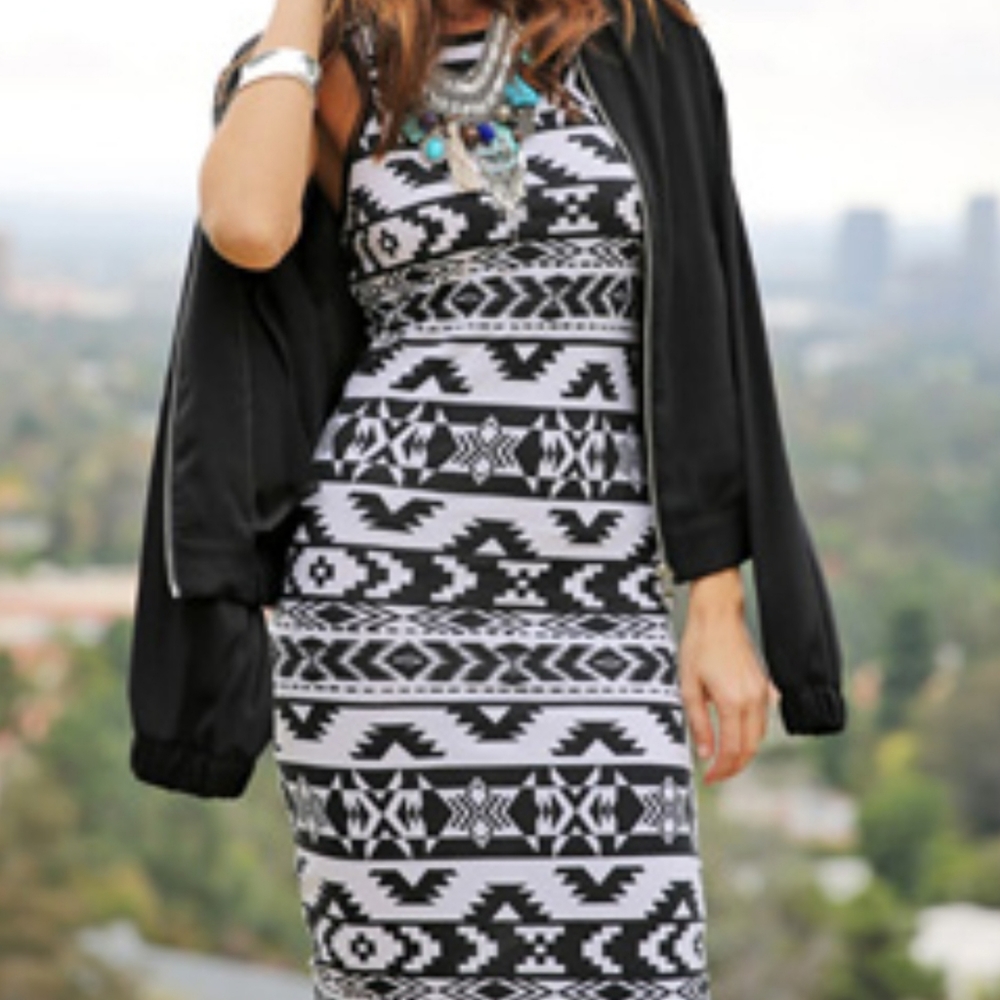 Express aztec bodycon pencil dress size medium